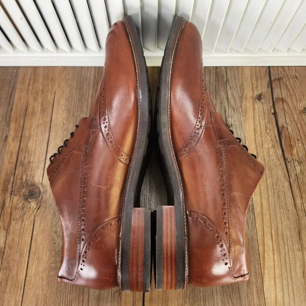 Cole Haan Modern Essentials Grand.OS Wingtip Mens 13 W Brown Leather Derby Shoes